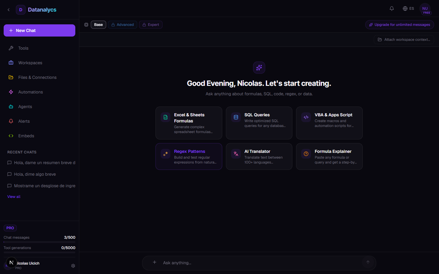 Captura de la plataforma